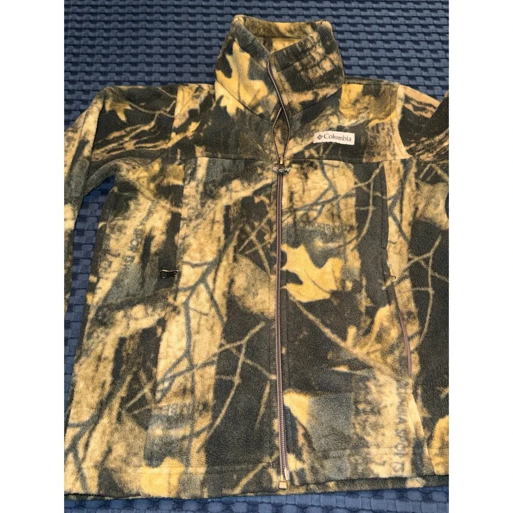 Columbia Boys Fleece Jacket Zing III Timberwolf Camouflaged Printed Size Small 8